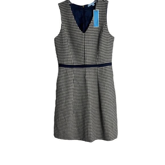 DRAPER JAMES Houndstooth Sleeveless Dress in Black / White Size 10 NWT - Picture 1 of 9